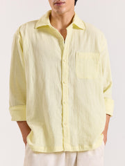 Lemon Yellow Gauze Holiday Shirt